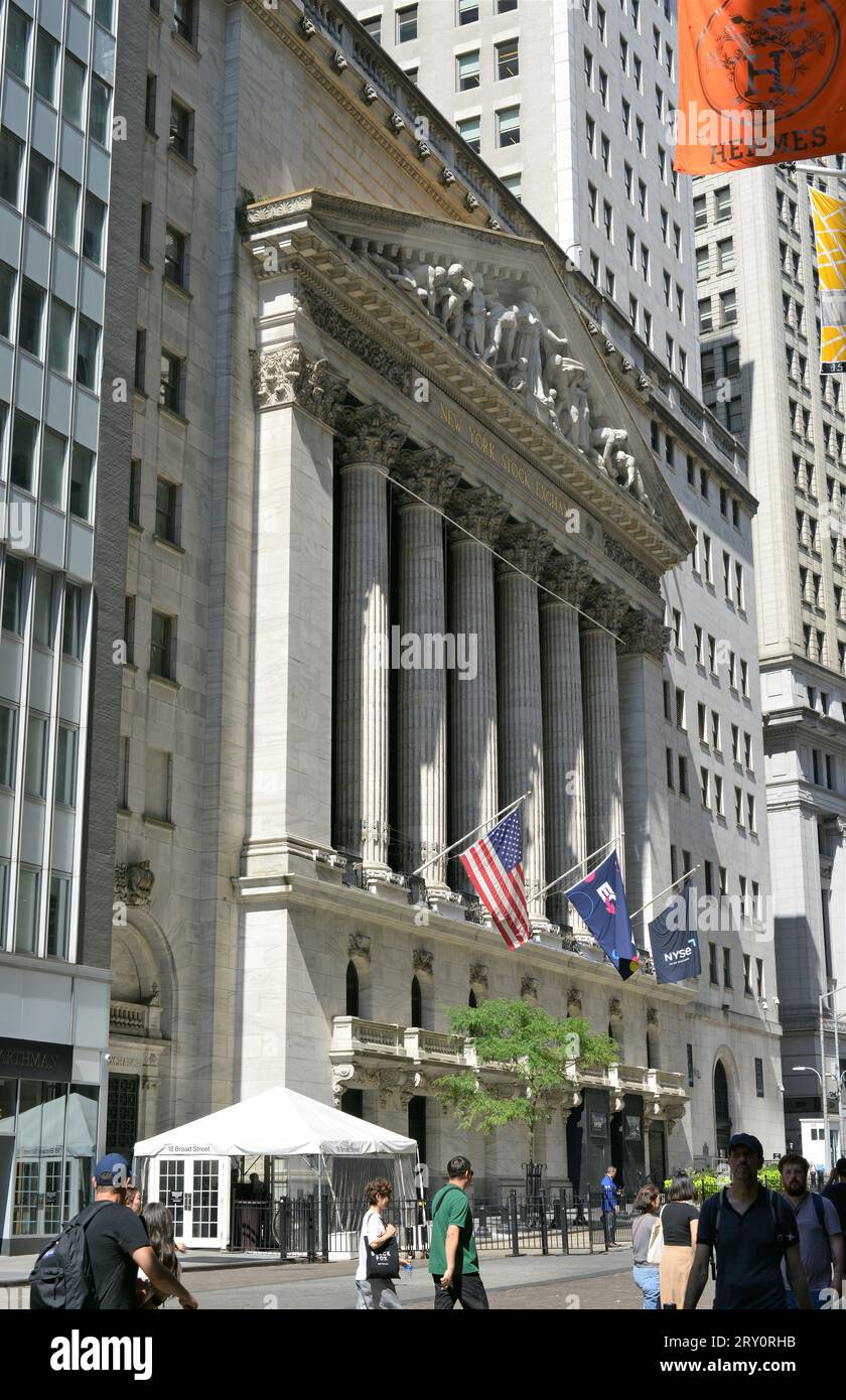 New York Stock Exchange Building, NYSE, Wall Street, Financial District, Manhattan, New York City, New York State, USA Stockfoto
