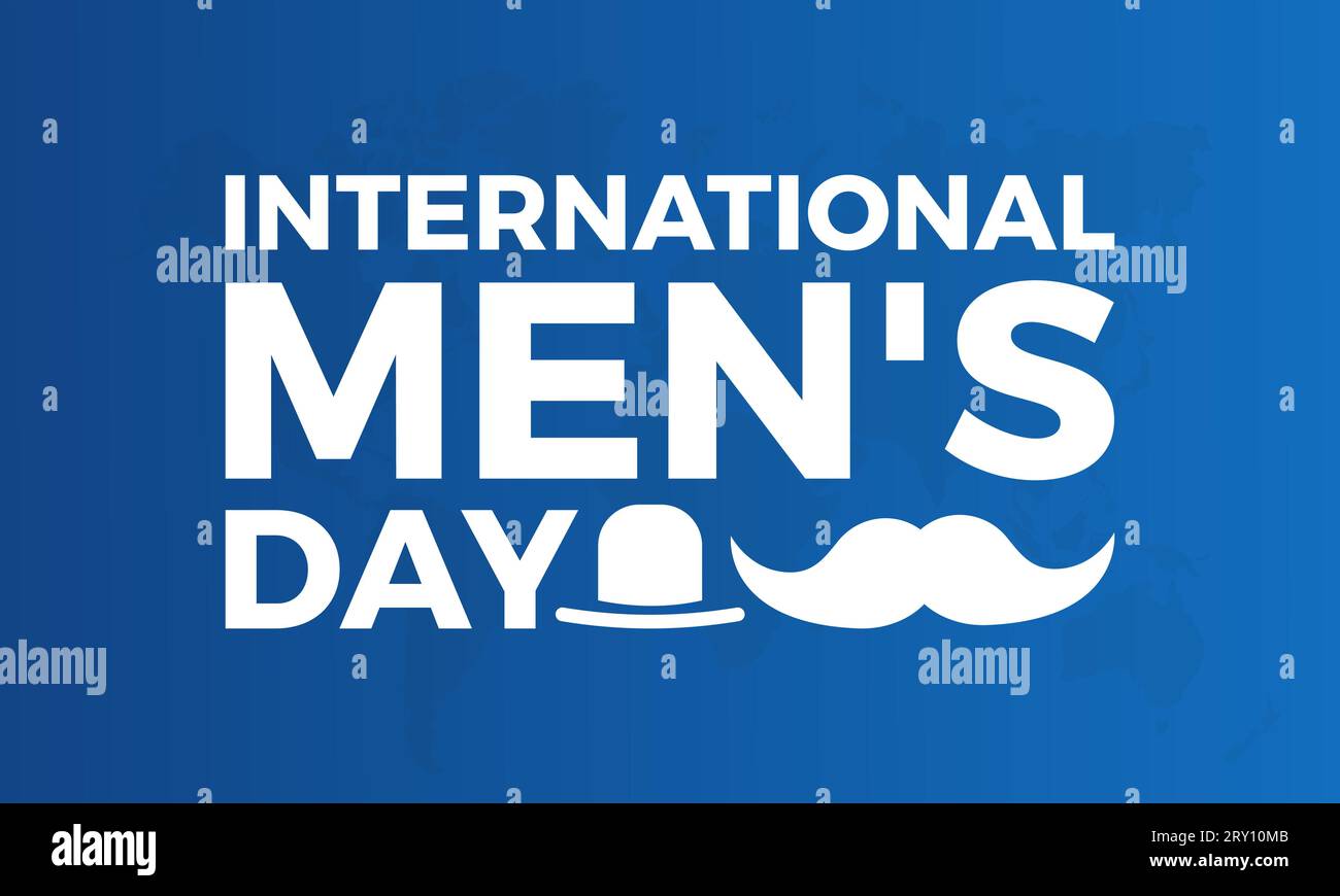 International Men's Day Concept mit Wellness und Lifestyle am 19. November. Vektorvorlage für Hintergrund-, Banner-, Karten- und Posterdesign. Stock Vektor