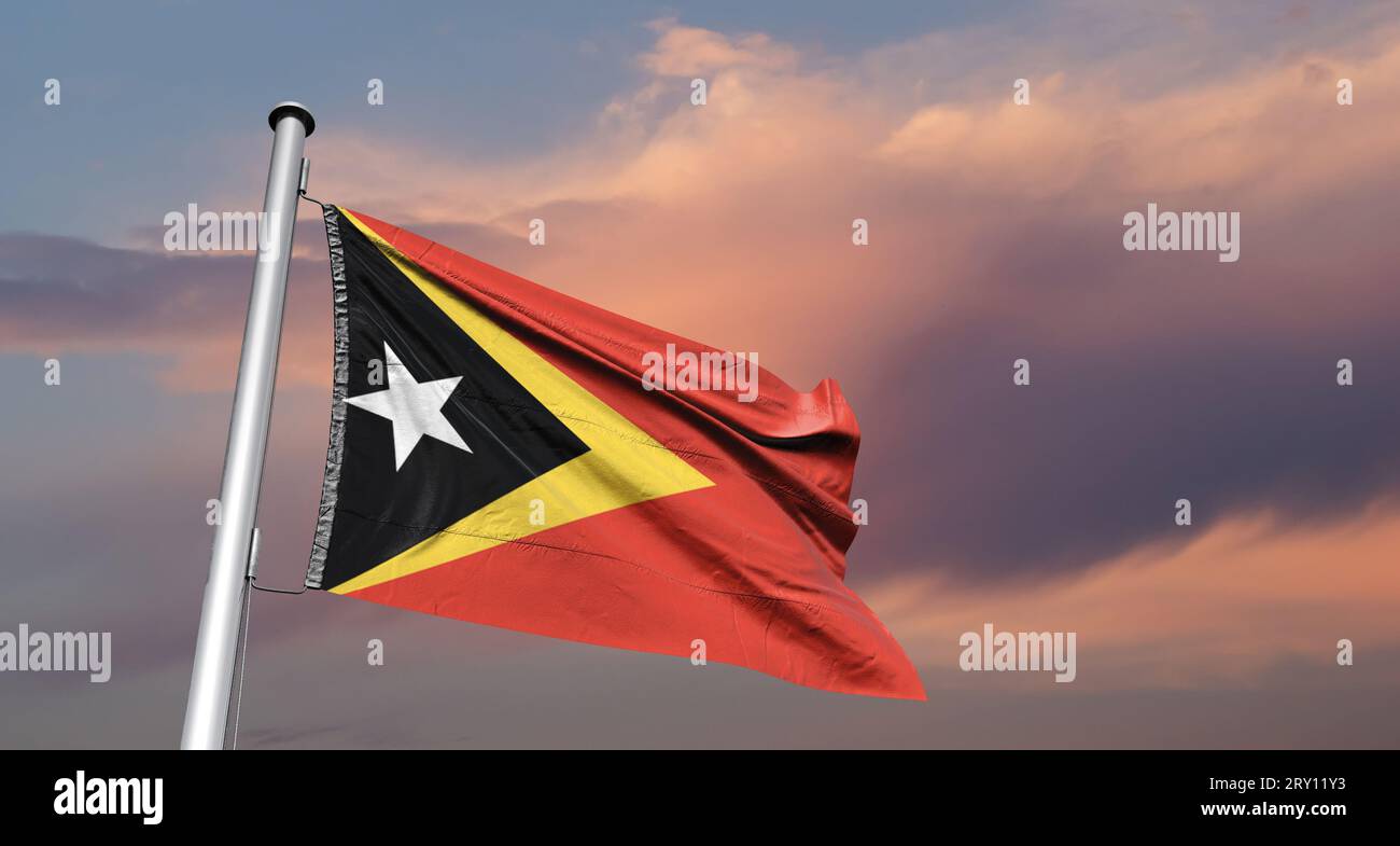 Flagge von Osttimor die neue Nationalflagge wurde am 20. Mai 2002 angenommen Stockfoto