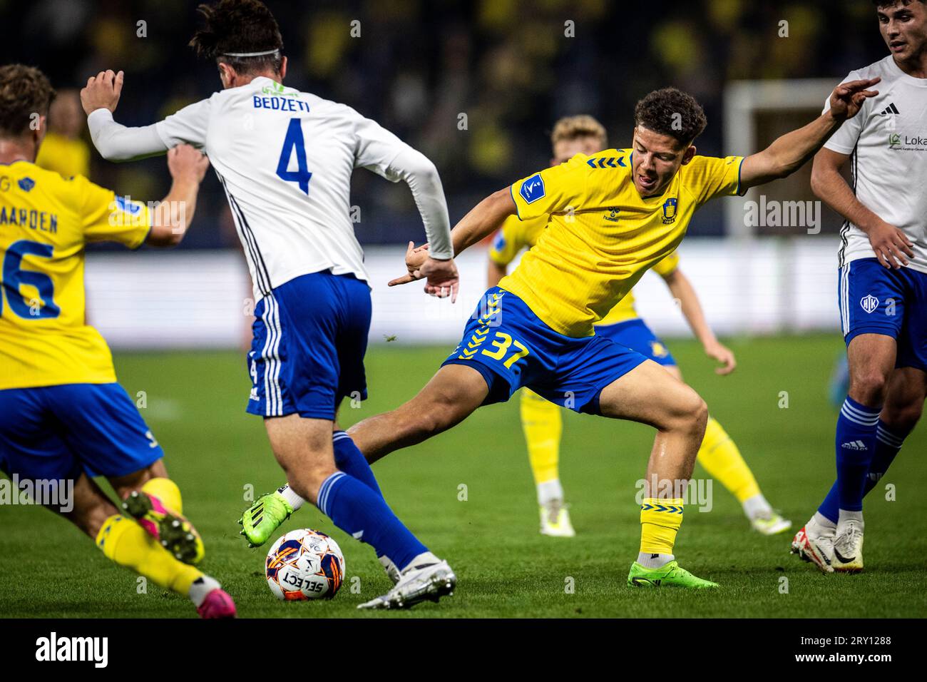 Broendby, Dänemark. 27. September 2023. Clement Bischoff (37) von Broendby IF, der während des Oddset Pokalen-Spiels zwischen HIK und Broendby IF im Brondby Stadium gesehen wurde. (Foto: Gonzales Photo - Teis Markfoged). Quelle: Gonzales Photo/Alamy Live News Stockfoto