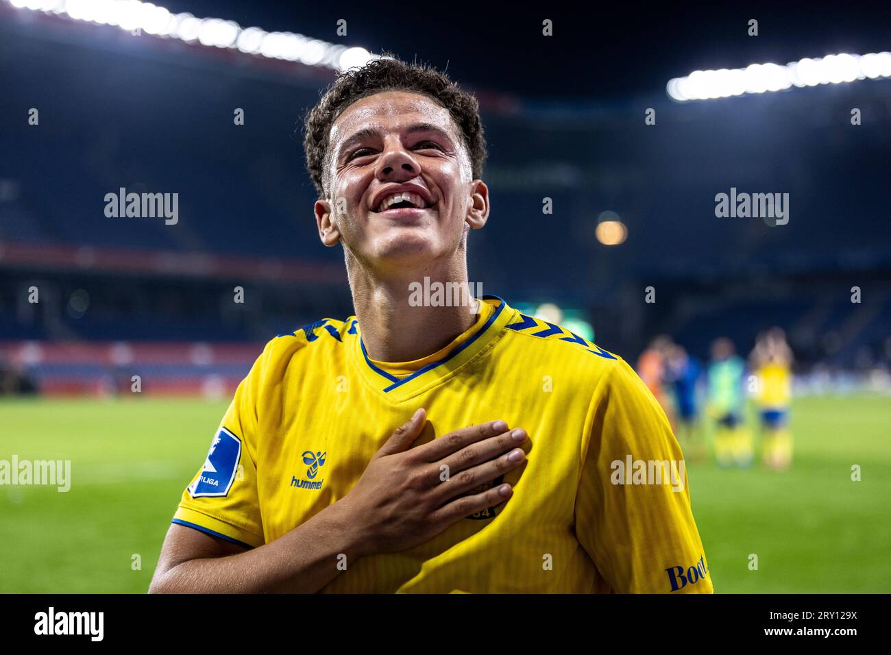 Broendby, Dänemark. 27. September 2023. Clement Bischoff (37) von Broendby IF, der während des Oddset Pokalen-Spiels zwischen HIK und Broendby IF im Brondby Stadium gesehen wurde. (Foto: Gonzales Photo - Teis Markfoged). Quelle: Gonzales Photo/Alamy Live News Stockfoto