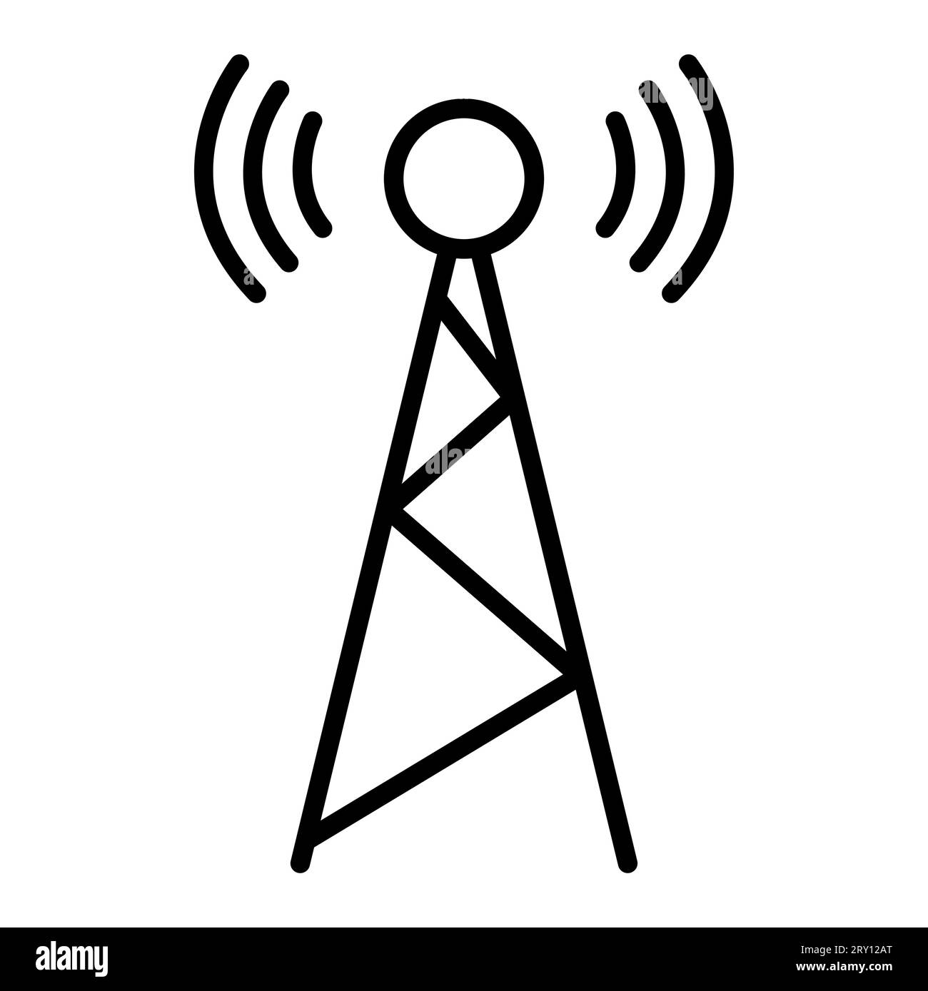 Signalturm-Symbol, Wireless-Technologie-Netzwerkschild, Vektordarstellung des Antennenwellenfunks. Stock Vektor
