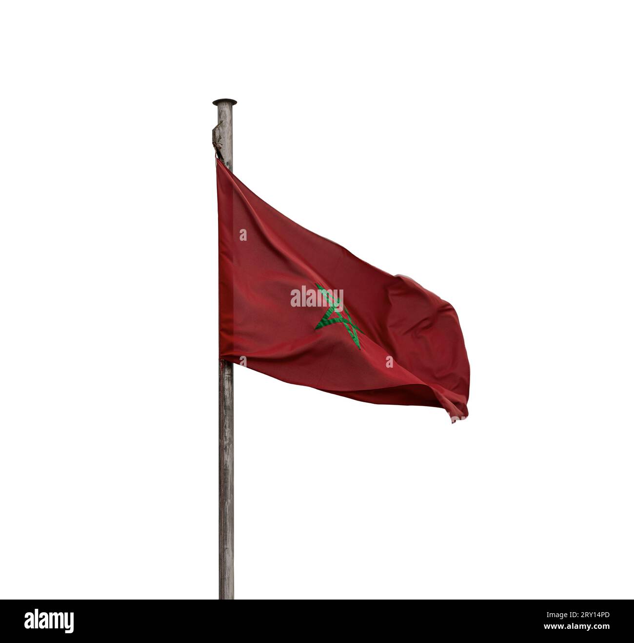 Fez, Marokko. November 9, 2019. Die Marokkanische Flagge Schwenkten am Himmel Stockfoto