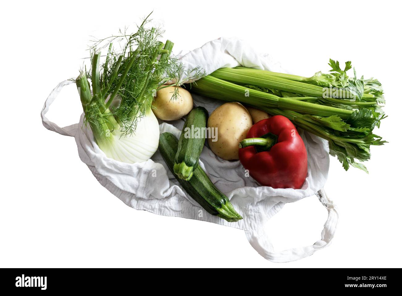 Einige frische Gemüse auf einem Holztisch Stockfoto