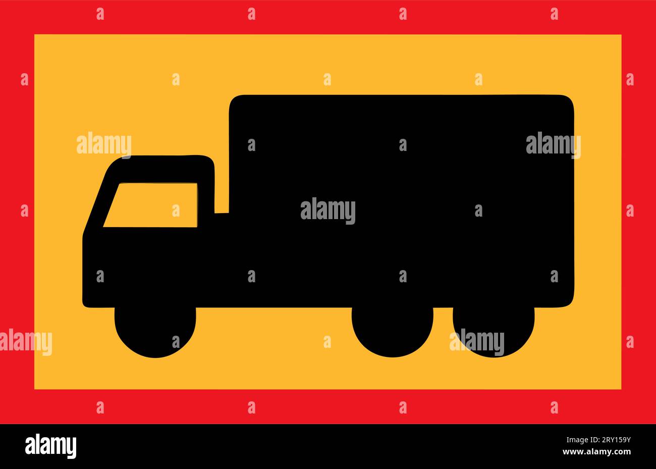 Symbolschild für angegebene Fahrzeug- oder Straßennutzerkategorie (Lkw), zusätzliche Verkleidungen, Straßenschilder in Schweden Stock Vektor