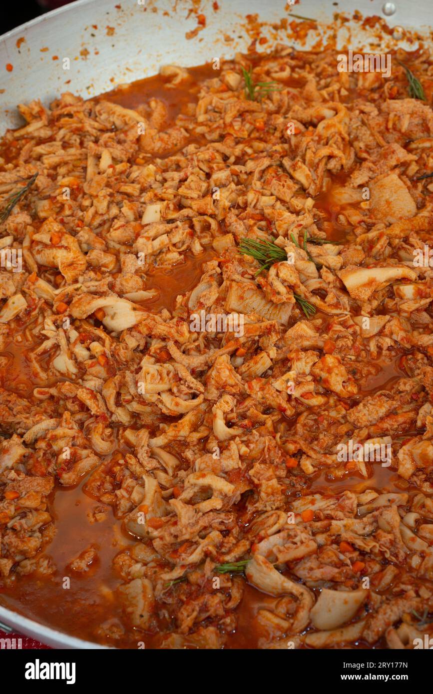 Italien, Toskana, Street Food, Trippa, Italienische Kuttesuppe Stockfoto