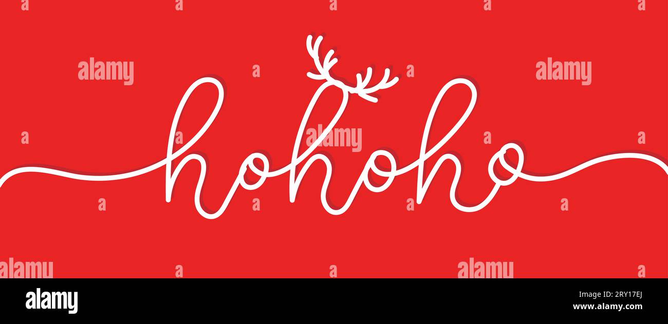 Ho Ho Ho - Banner mit freiem Kopierplatz. Weihnachtsangebot. Weihnachtsmann-Werbebanner. Stock Vektor