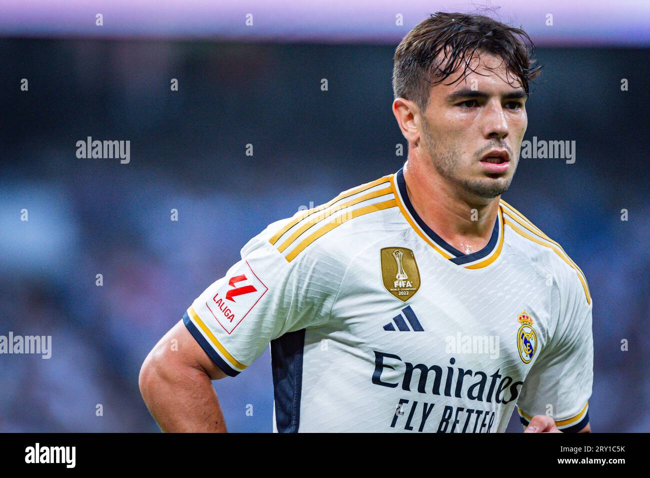 Brahim Diaz (Real Madrid) spielte während des Fußballspiels der spanischen Meisterschaft La Liga EA Sports zwischen Real Madrid und Las Palmas im Bernabeu Stadion. Real Madrid 2 : 0 Las Palmas (Foto: Alberto Gardin/SOPA Images/SIPA USA) Credit: SIPA USA/Alamy Live News Stockfoto