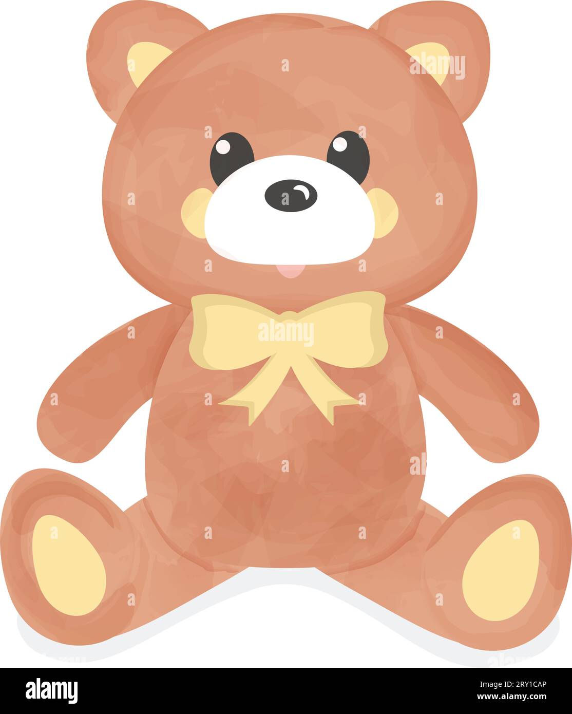 Aquarellstil Hand gezeichnet Teddybär Vektor-Illustration. Plüschtier-Bild. Romantisches Geschenk. Teddybär für Logo, Design und Grußkarte isoliert Stock Vektor