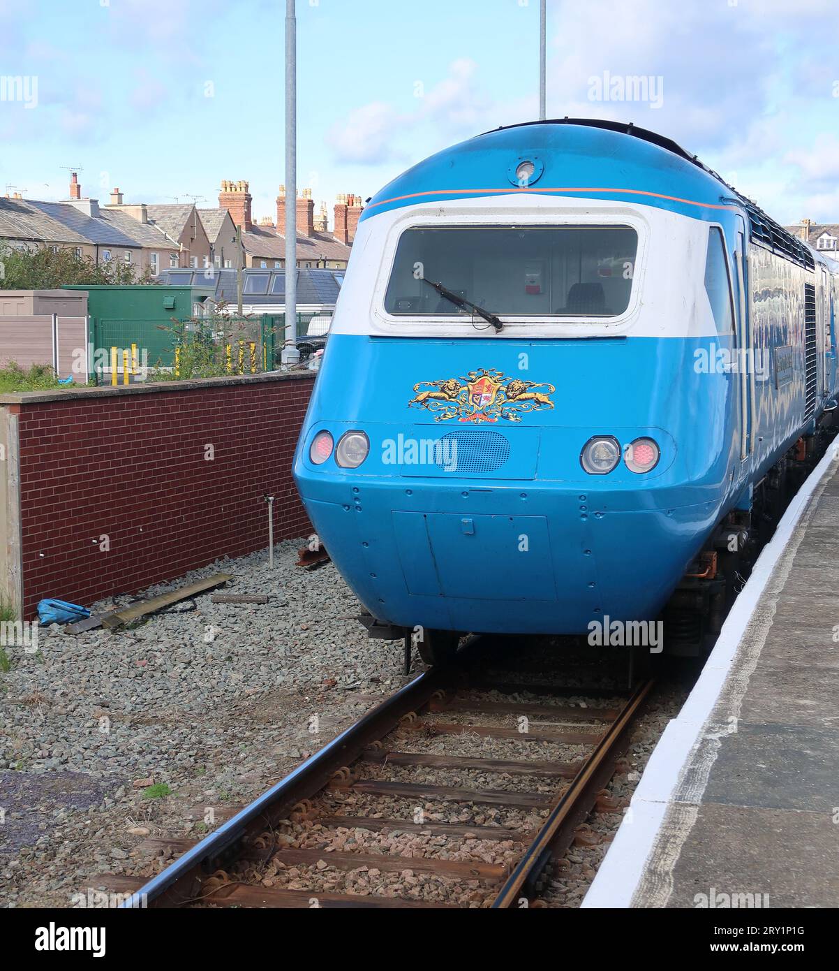 Der Midland Pullman Hochgeschwindigkeitszug am Bahnhof Llandudno in Nordwales kam mit einer Bahnfahrt von Plymouth an. Stockfoto