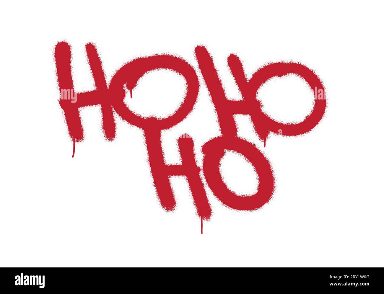 Sprühen Sie das Graffiti-Etikett Ho-ho-ho. Weihnachtsgrüße Zitat isoliert auf weiß. Stock Vektor