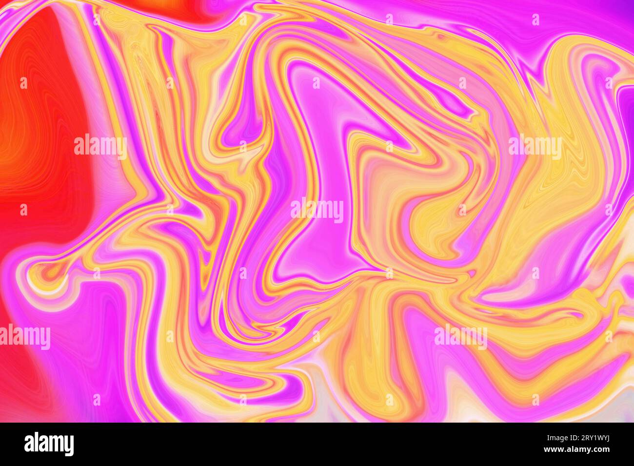 Die dynamische Energie des abstrakten Hintergrunds in Orange im psychedelischen Stil enthüllen Stockfoto