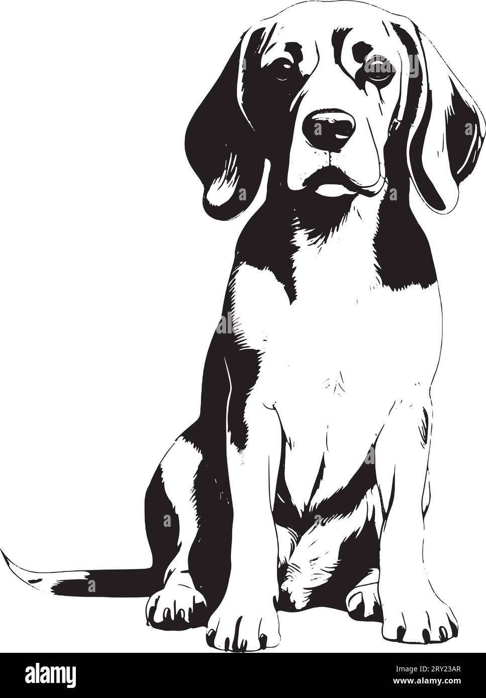 Beagle Dog Vector Illustration Silhouette-Symbol Stock Vektor