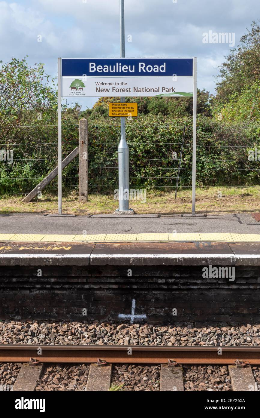 Beaulieu Road Railway Station, Bahnhof, im New Forest, Hampshire, England, Vereinigtes Königreich Stockfoto