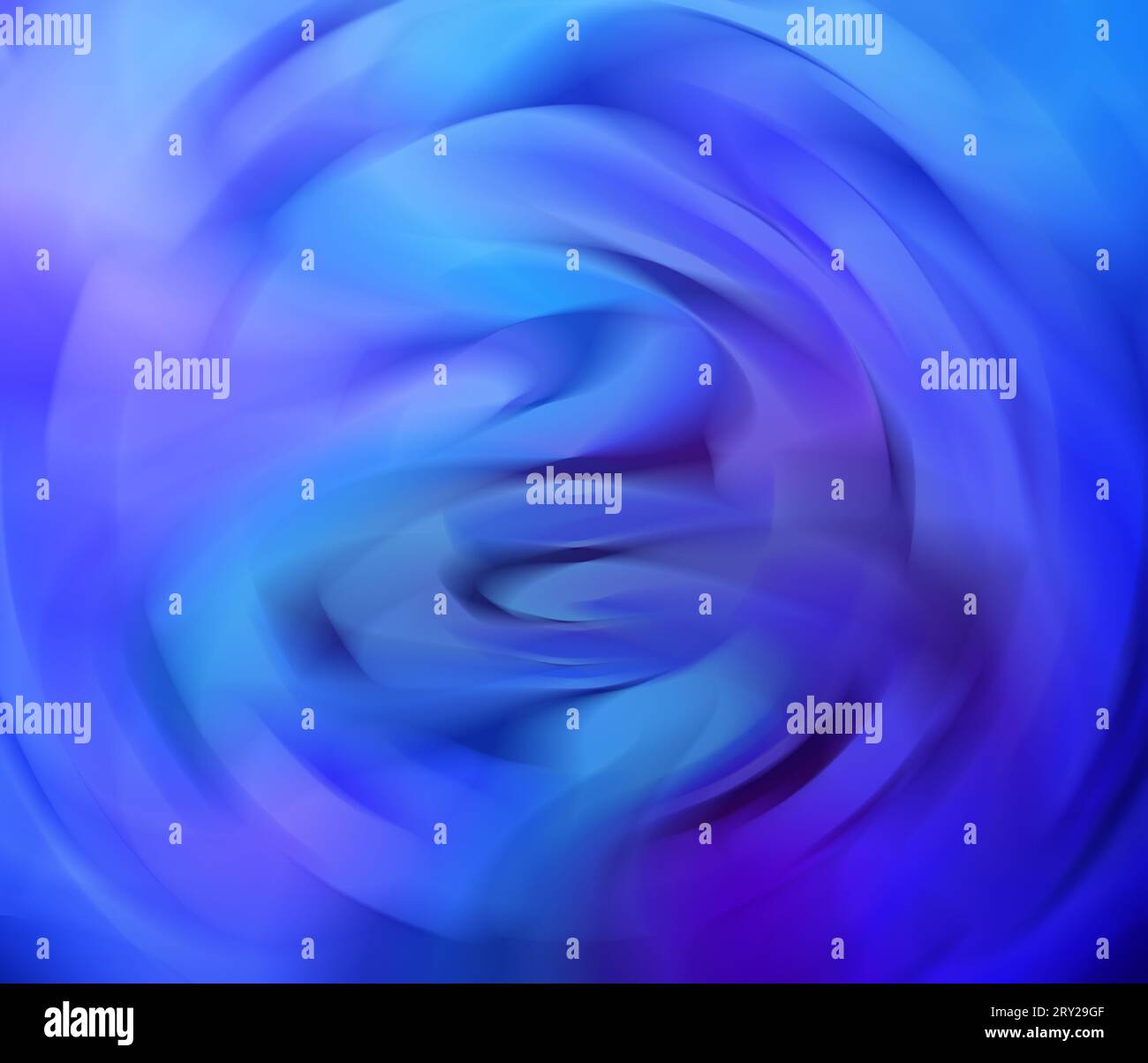 Abstrakter Hintergrund mit verschwommenen und dynamischen Formen in Hellblau und Blau mit etwas Violett. Heller und lebendiger mehrfarbiger Hintergrund mit Copy Spa Stockfoto