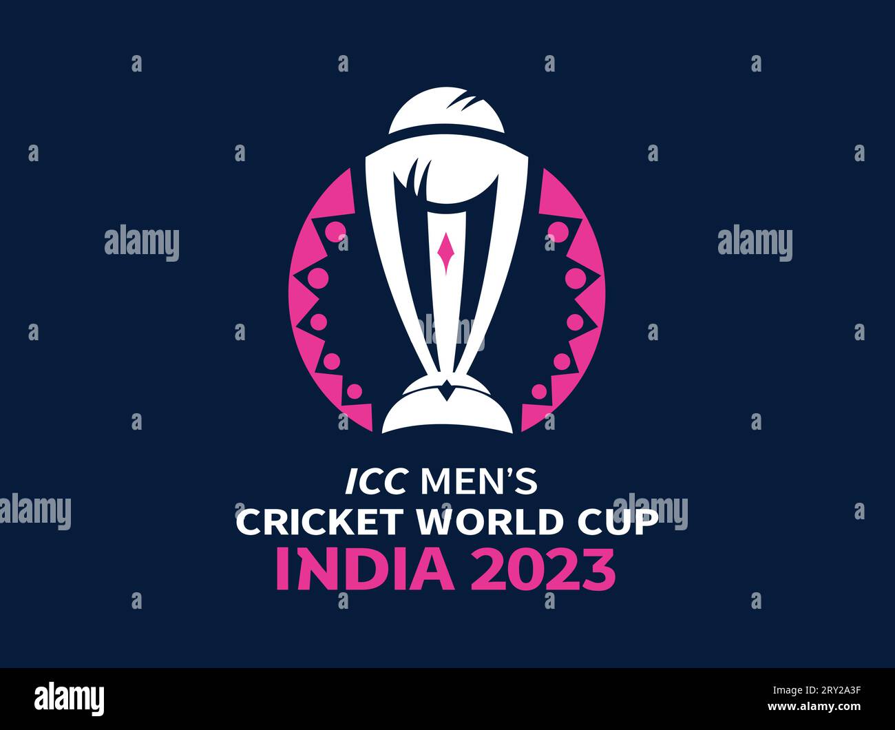 ICC Männer Cricket World Cup Logo 2023 Vektor Stock Vektor