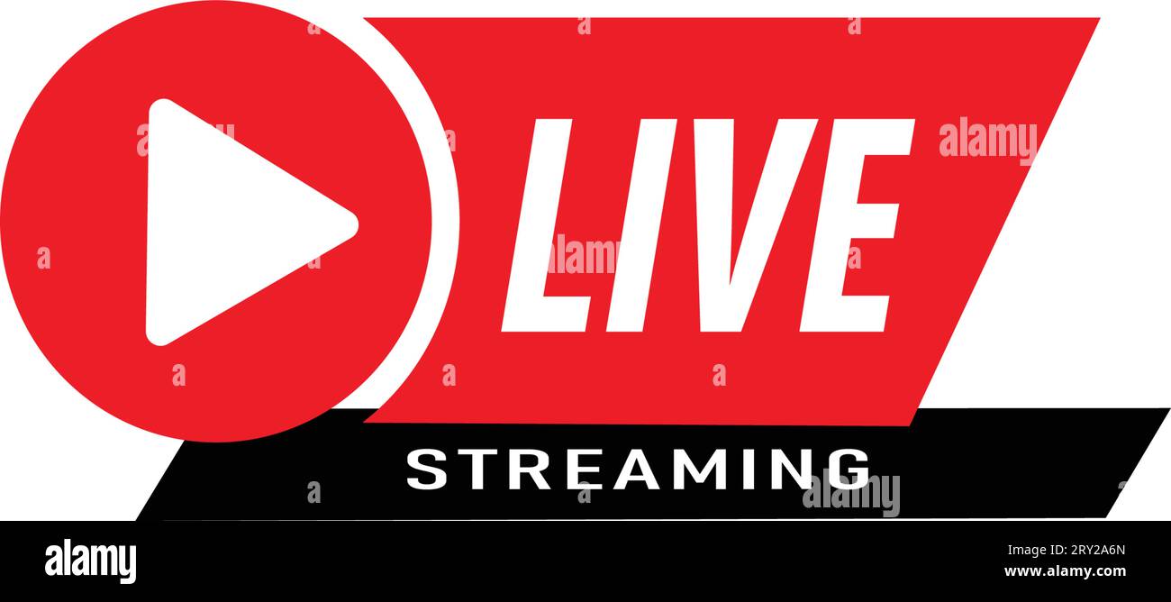 Rote Wiedergabetaste Live Vector Stock Vektor