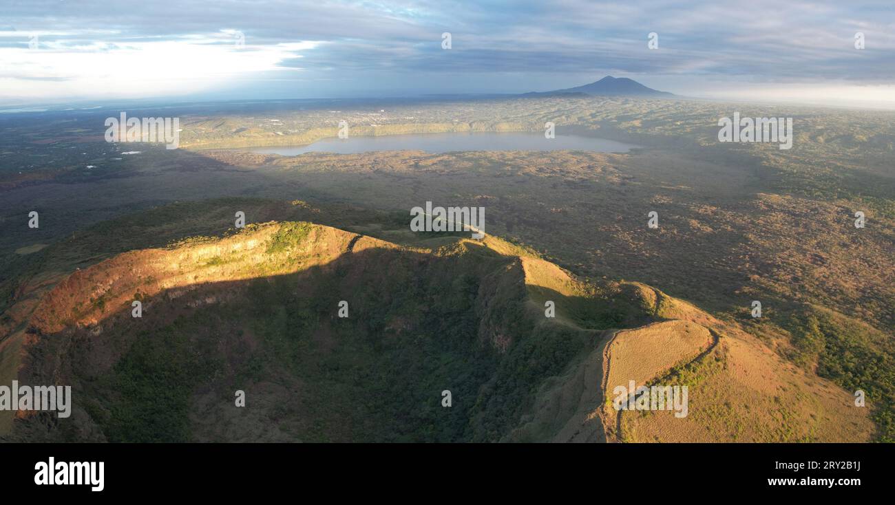 Panorama der Natur zentralamerikas mit Blick auf Drohnen aus der Luft Stockfoto