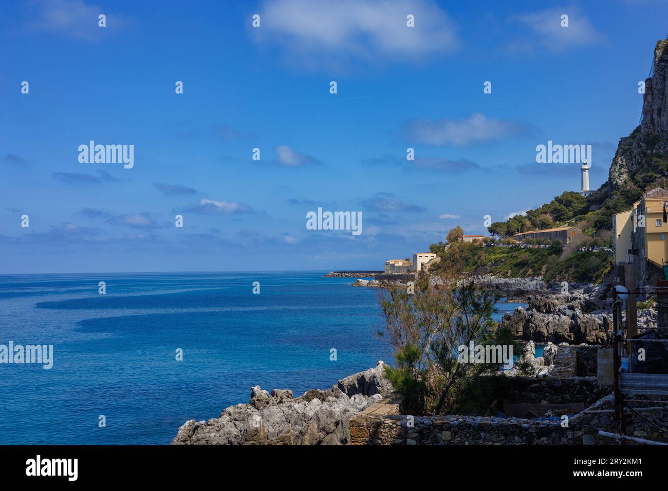 Der Hafen von Cefalu auf der Insel Sizilien, Italien Stockfoto