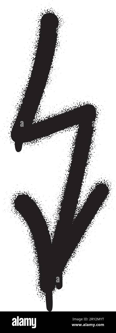 Hochspannungsschild. Graffiti sprühen. Weißer Hintergrund. Stock Vektor