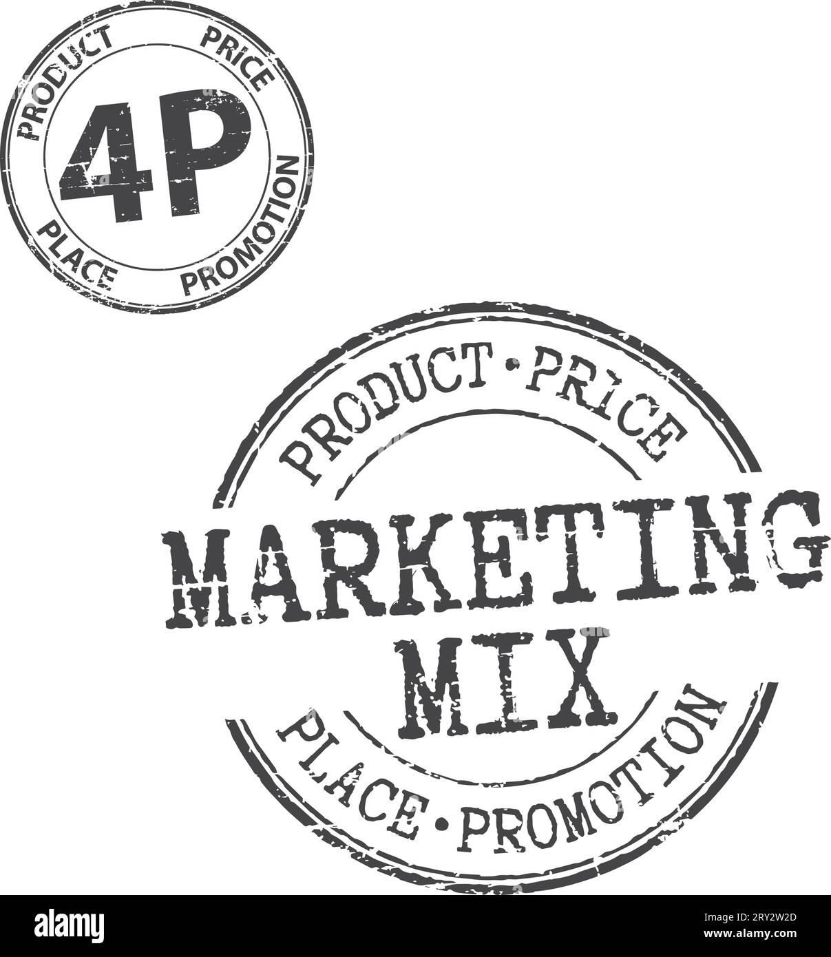 Grunge-Stempel „Marketing Mix“ Stock Vektor