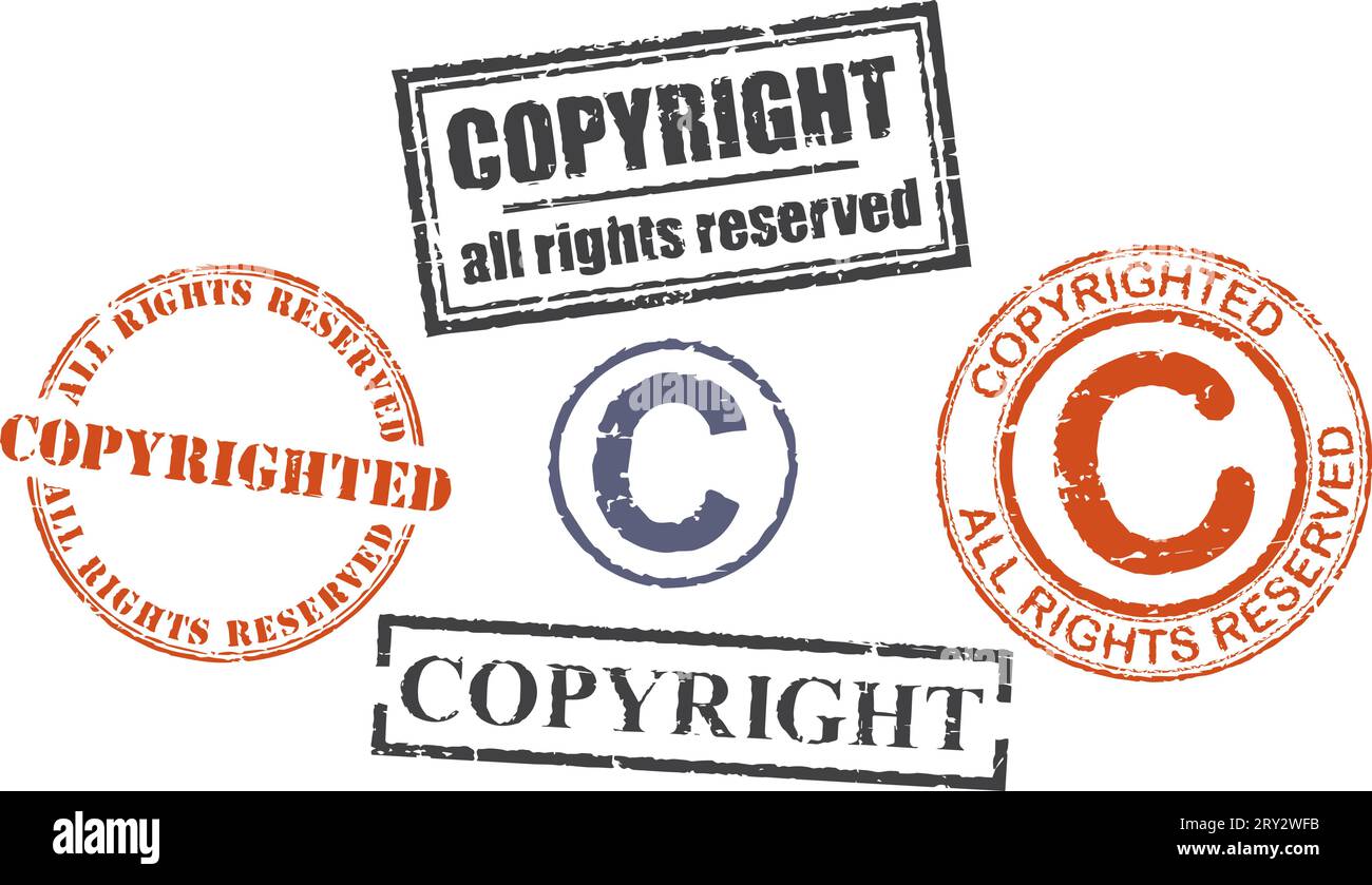 Satz Grunge-Stempel „Copyright“ Stock Vektor