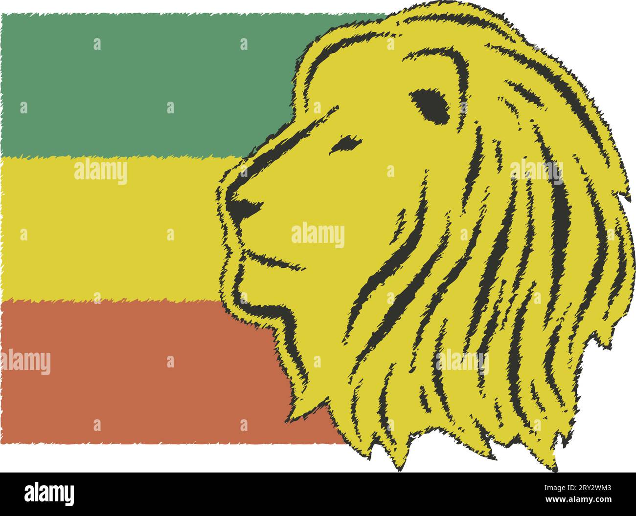 Löwe von Juda und Reggae-Flagge Stock Vektor