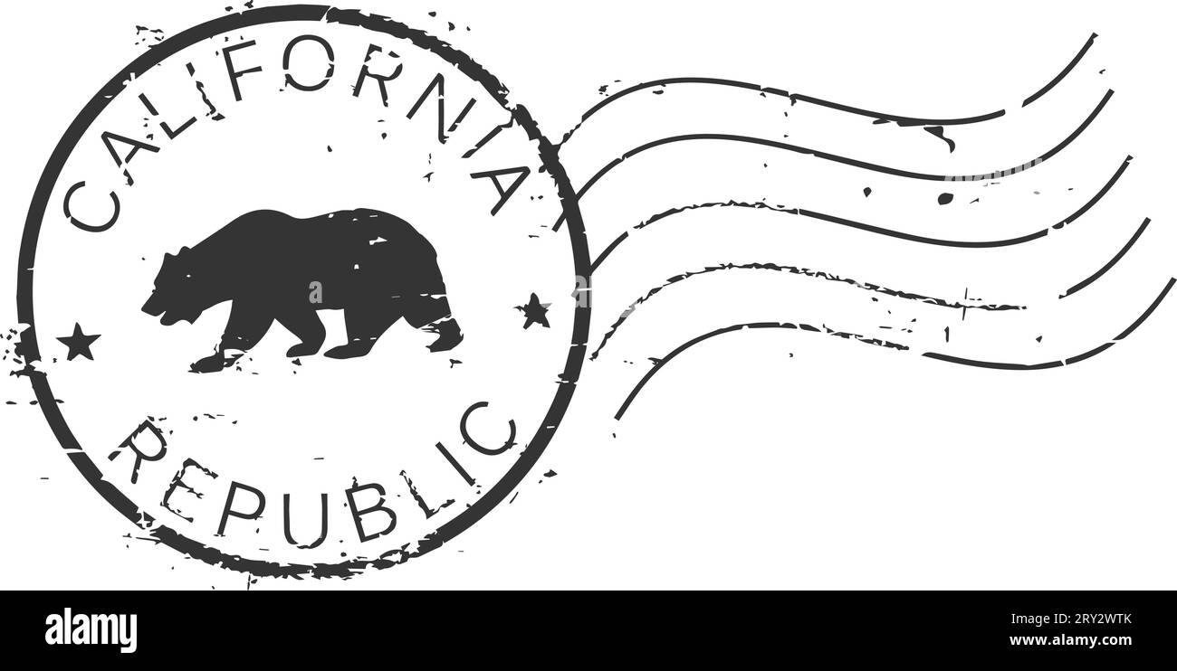 Grunge-Briefmarke 'California republic' Stock Vektor