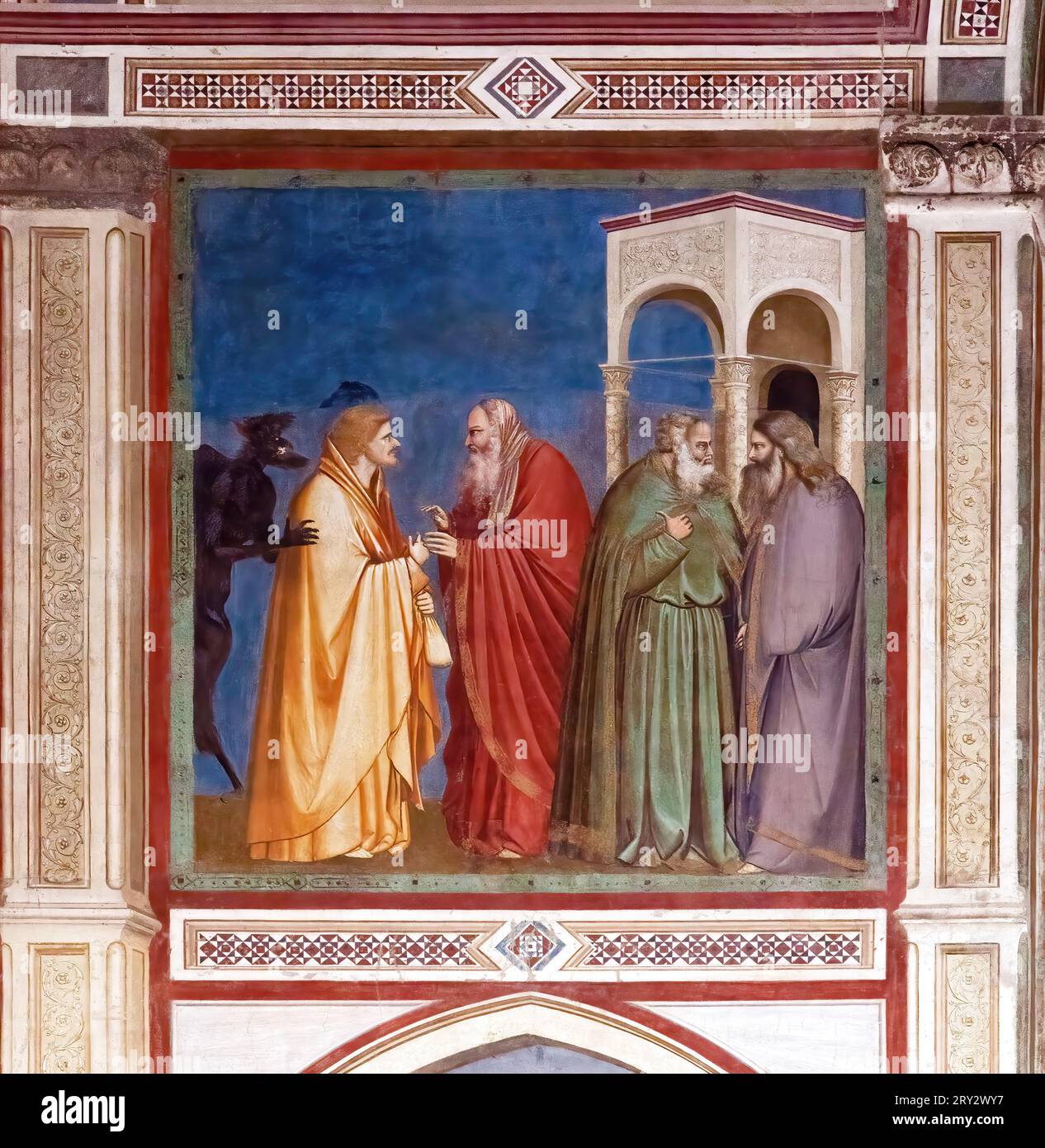 Der Verrat an Judas durch Giotto in der Scrovegni-Kapelle in Padua Stockfoto