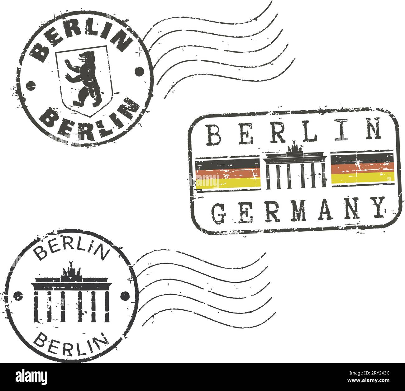 Grunge-Briefmarken 'Berlin' Stock Vektor