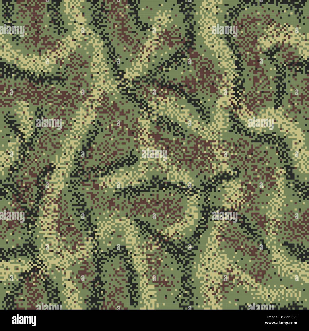 Nahtloses Muster für digitale Pixel-Tarnung Stock Vektor