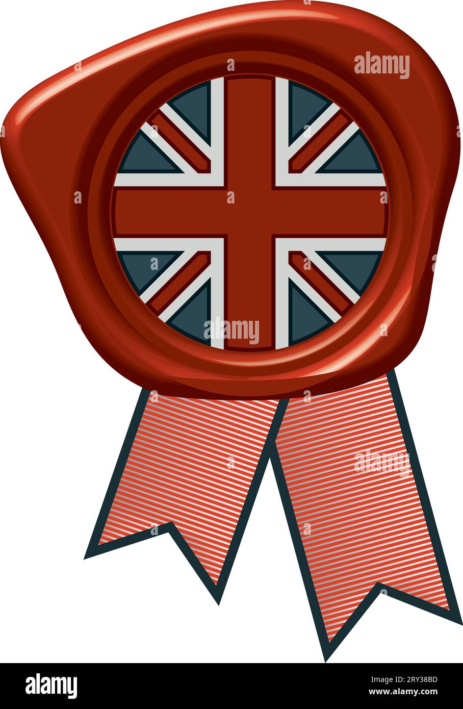 Wachsstempel britische Flagge Stock Vektor