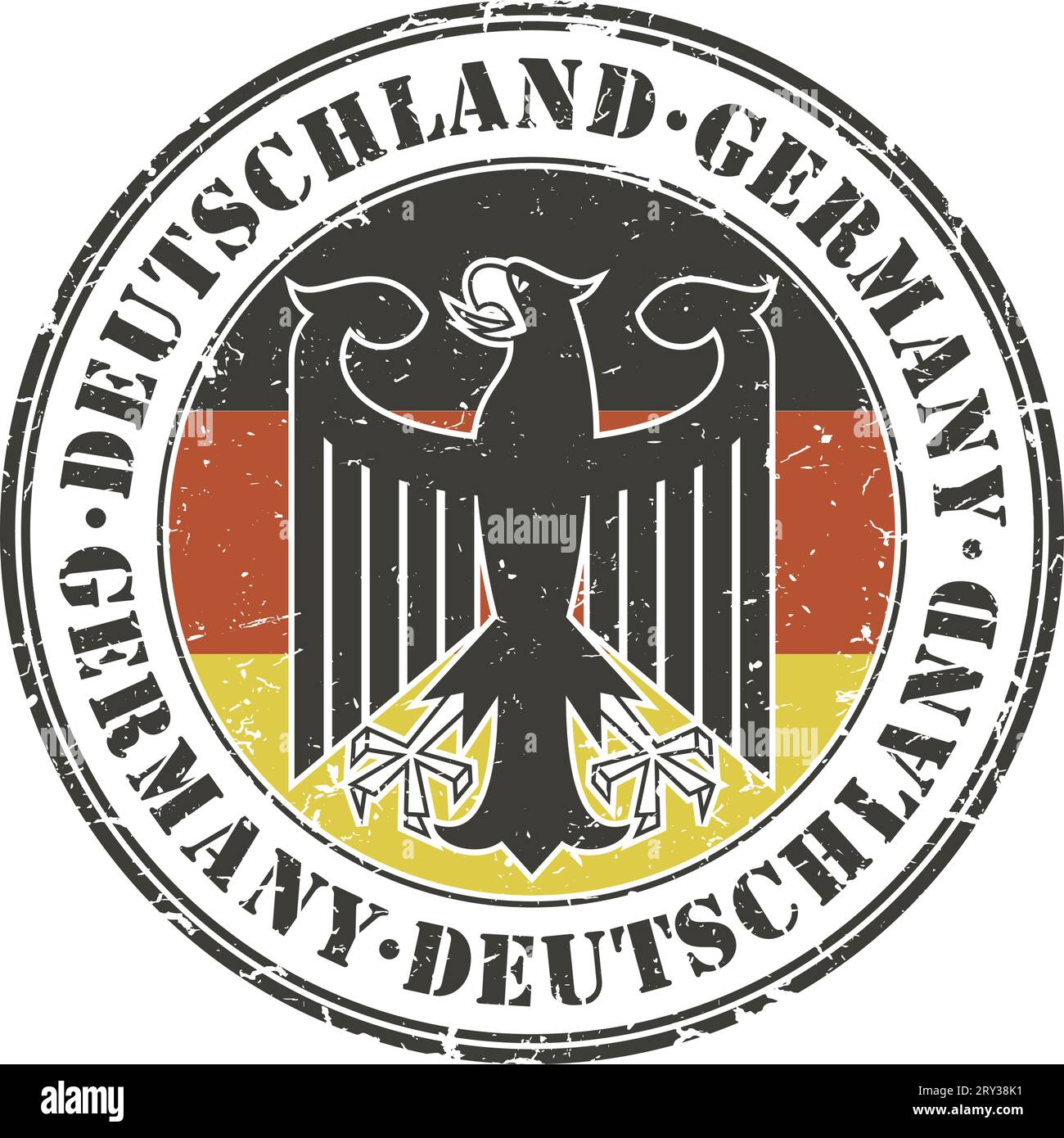 Deutschland Grunge Stempel. Adler in der Mitte. Stock Vektor
