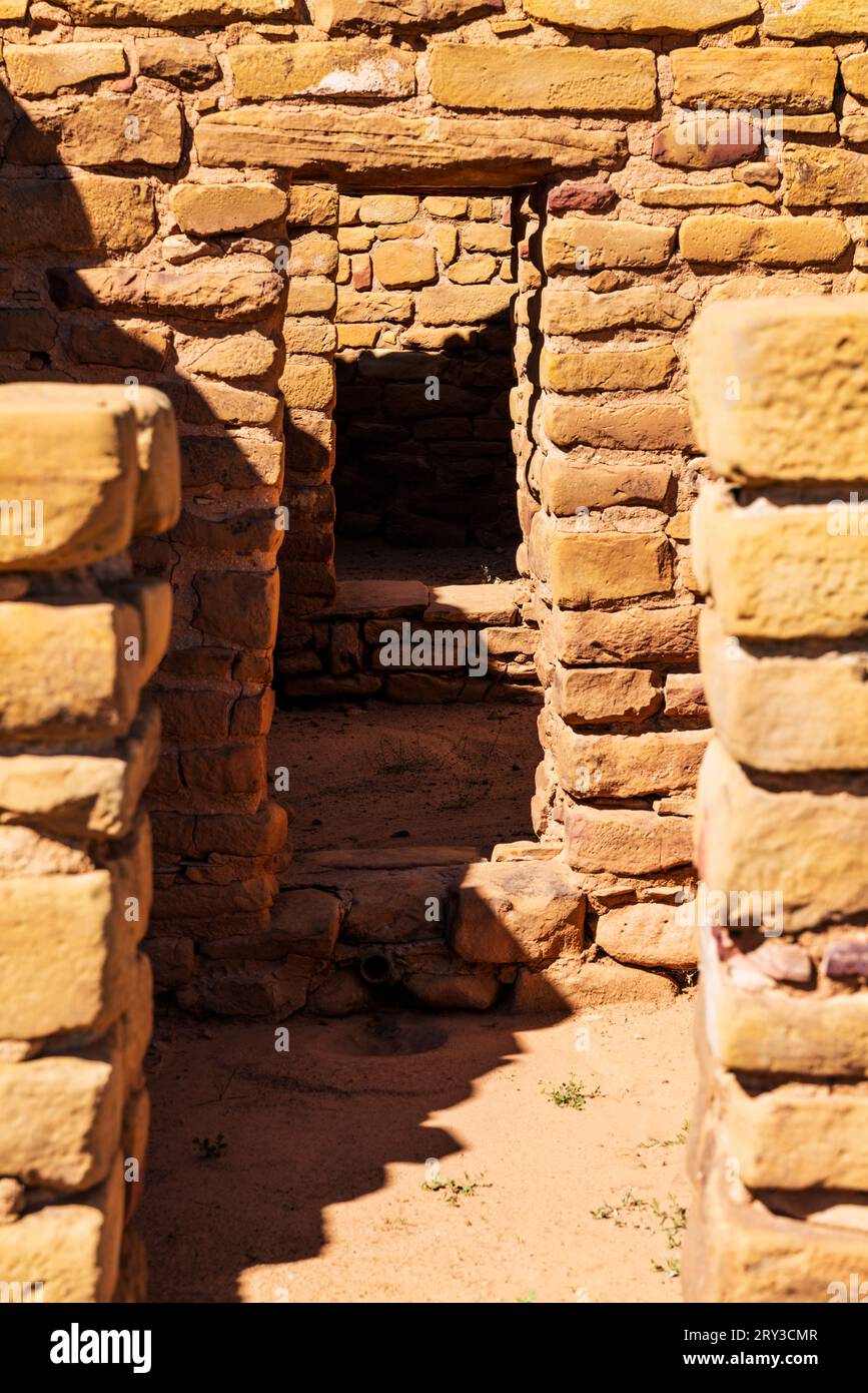 Detail von adobe Brick; Far View House; Mesa Verde National Park; Colorado; USA Stockfoto