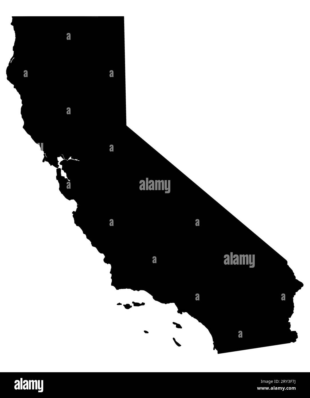 Detaillierte Illustrationskarte – California State Map Stockfoto