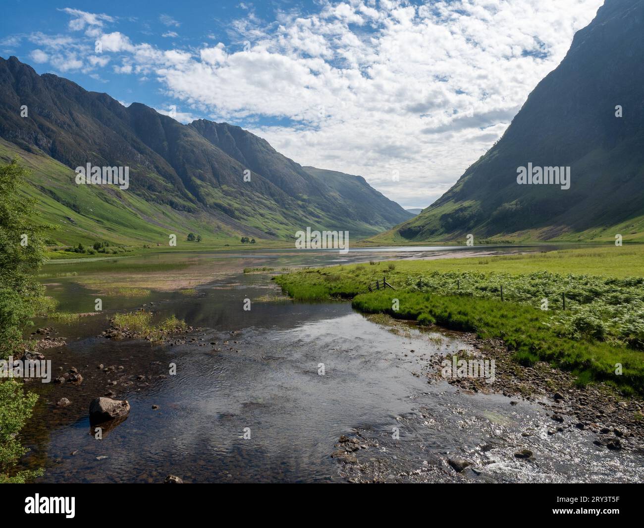 Das vergletscherte Tal von Glencoe im Lochaber Geopark in Schottland Stockfoto
