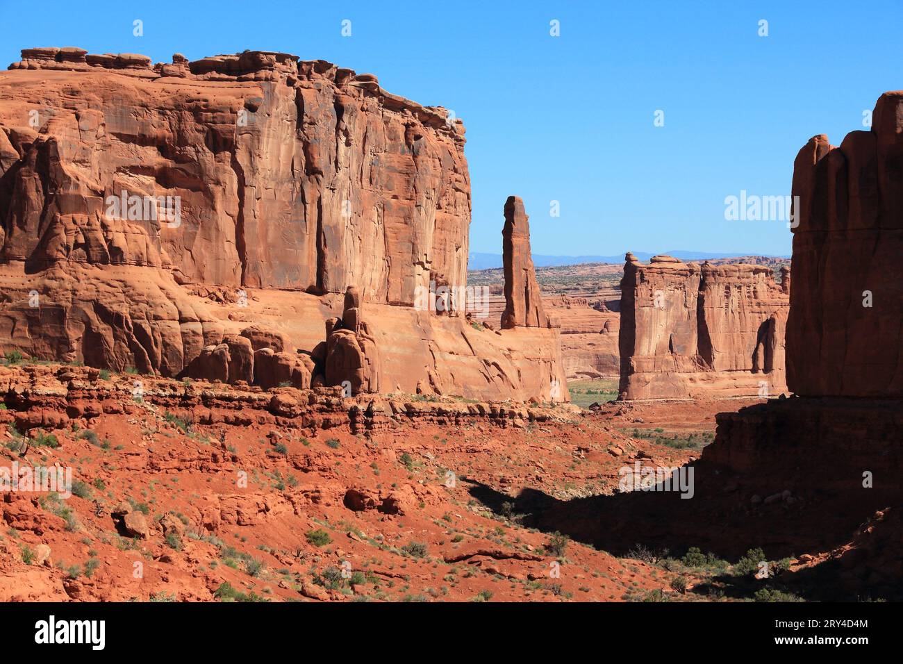 Arches National Park in Utah, USA. Park Avenue Wanderweg. Amerikanische Wüstenlandschaft. Stockfoto