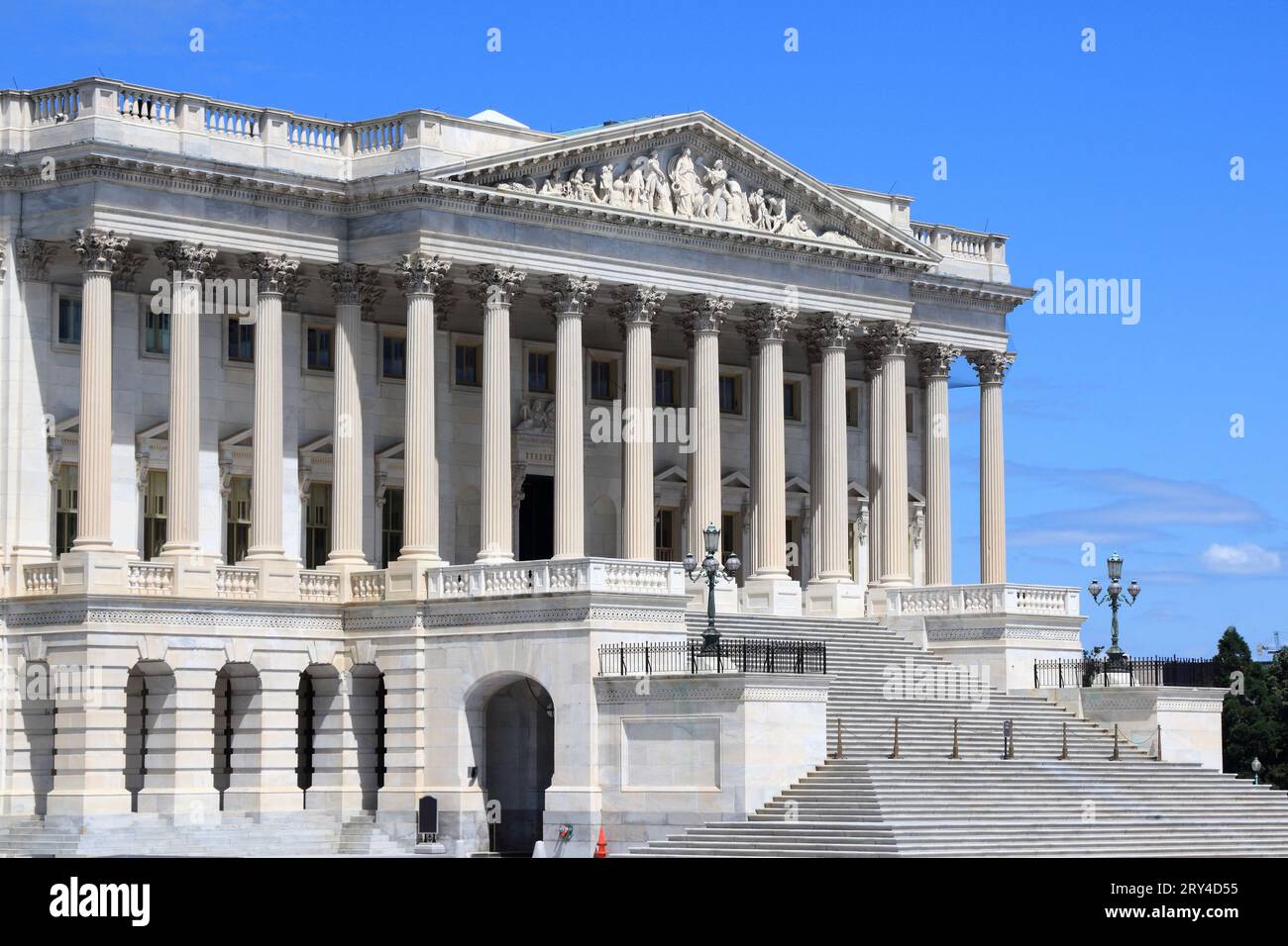 US National Capitol in Washington, DC. Amerikanisches Wahrzeichen. Kapitol der Vereinigten Staaten – Flügel des US-Senats. Stockfoto