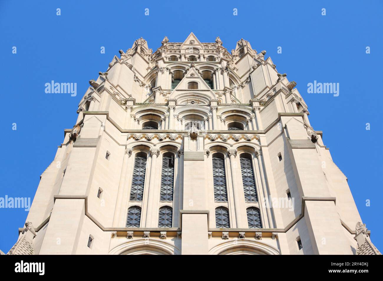 Upper West Side Landmark in New York – Inter-denominational Riverside Church in Morningside Heights. Stockfoto