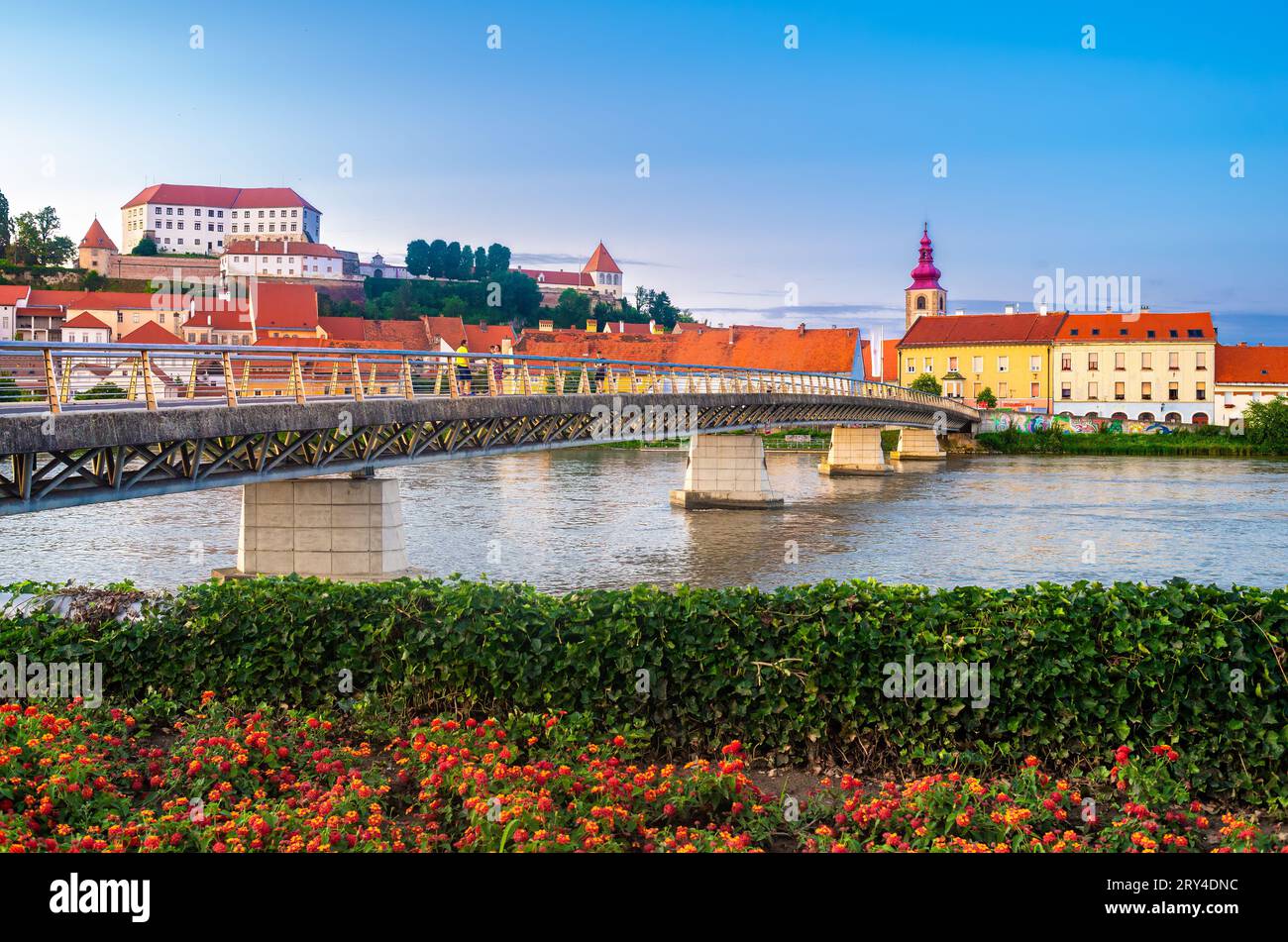 Ptuj ist die älteste Stadt des ehemaligen Herzogtums Steiermark. Es liegt in der historischen Landschaft von Spodnja Stajerska Stockfoto