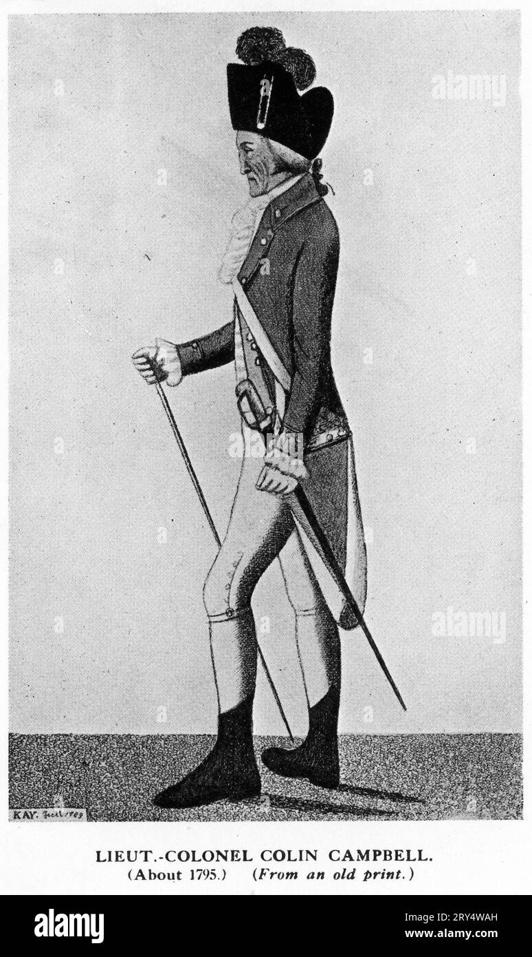 Halbmond von Oberstleutnant Colin Campbell, um 1795 Stockfoto