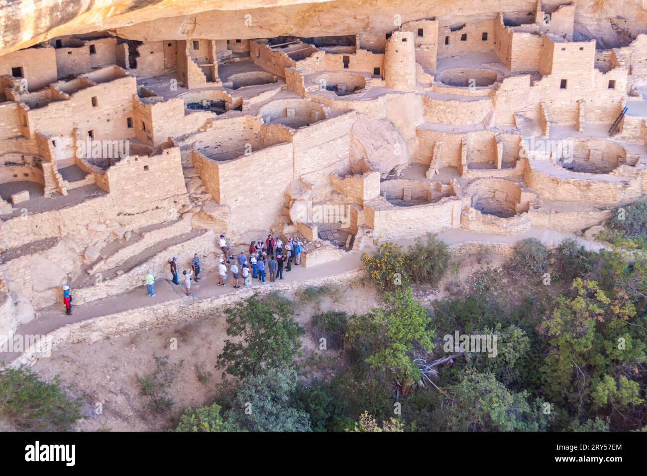 Die alten Klippenhäuser im Mesa Verde National Park in Colorado stammen aus der Zeit vor 1300 v. Chr. Stockfoto