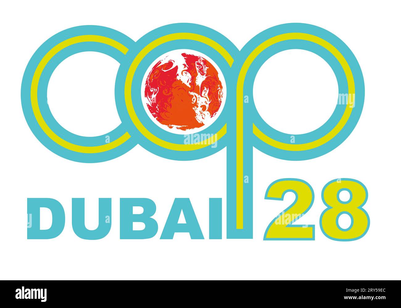 COP 28 Vereinigte Arabische Emirate November 2023 - internationaler Klimagipfel der Vereinten Nationen Stock Vektor