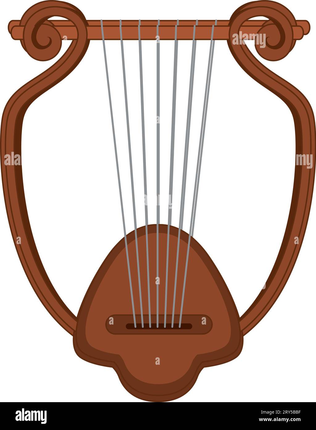 Eine Vektorcartoonillustration einer isolierten Leier, eines antiken griechischen Musikinstruments Stock Vektor