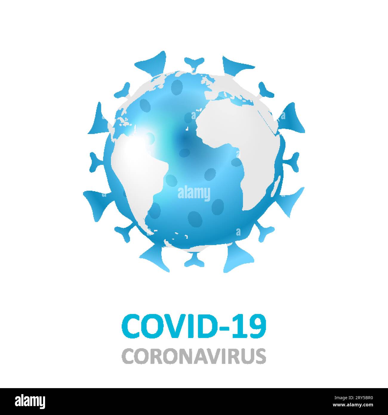 Planet Erde als pathogenes Bakterium Coronavirus COVID-19. Vektorhintergrund Stock Vektor