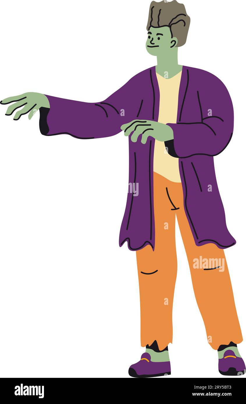 Frankenstein Halloween Kostüm für Partyferien Stock Vektor