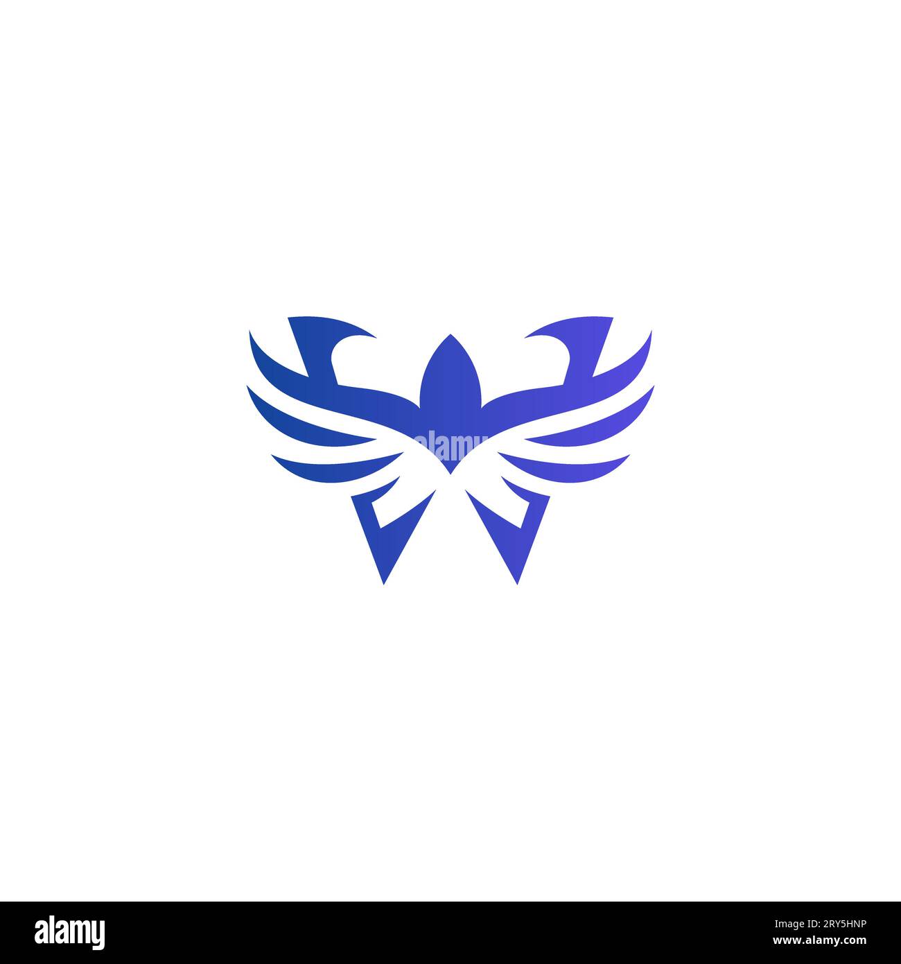 Logodesign mit W-Flügel. W Logo-Vektor Stock Vektor