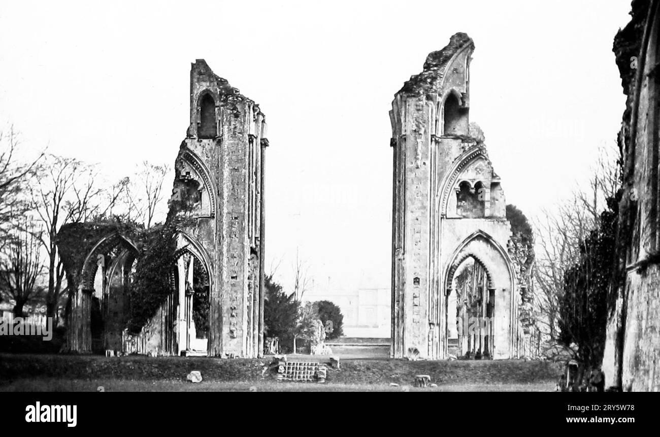 Glastonbury Abbey, viktorianische Zeit Stockfoto