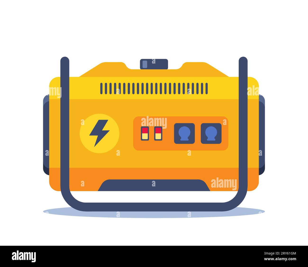 Tragbarer elektrischer Stromerzeuger. Technologie, Elektrizität, Energiekonzept Vektorillustration Stock Vektor
