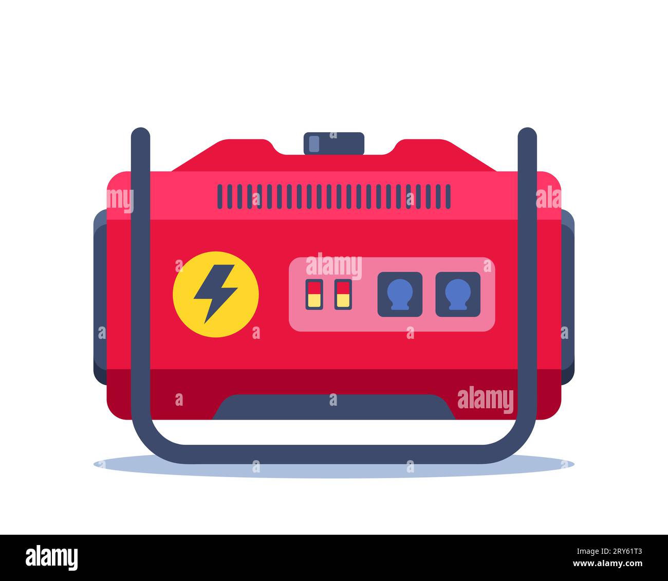 Tragbarer elektrischer Stromerzeuger. Technologie, Elektrizität, Energiekonzept Vektorillustration Stock Vektor